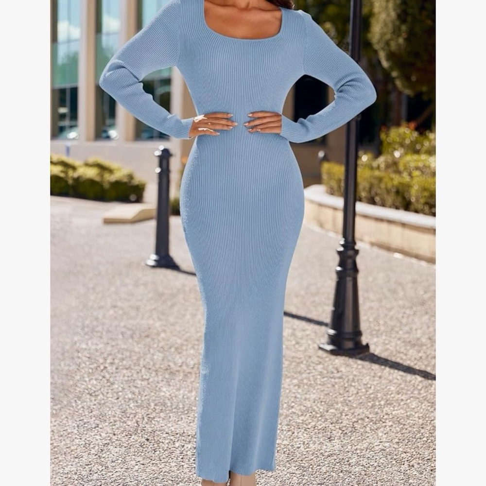 Blue Knit Dress